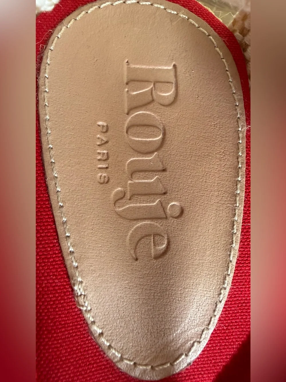 Rouje Paris Red Canvas Lace-Up Espadrille Wedges